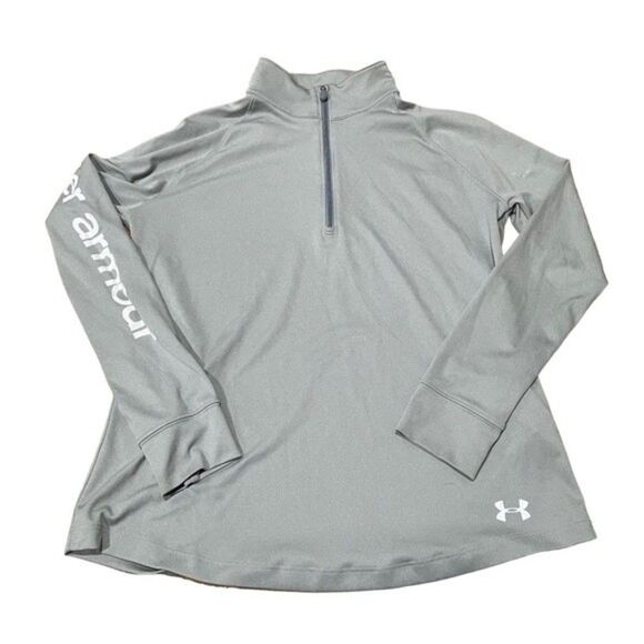 Under Armour Grey Quarter Zip Activewear Pullover Top - Picture 1 of 3